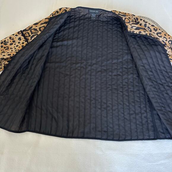 Leopard Print Quilted Open Front Blazer Size L Morgan Cole - Picture 13 of 14